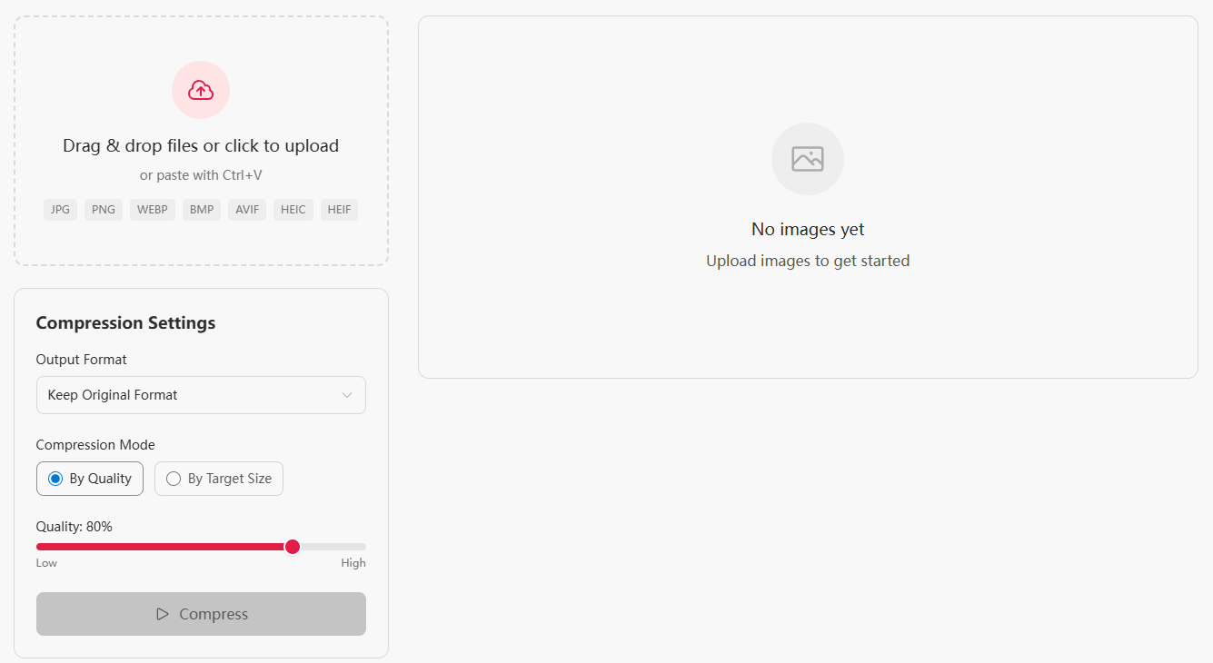 Image Compressor tool interface